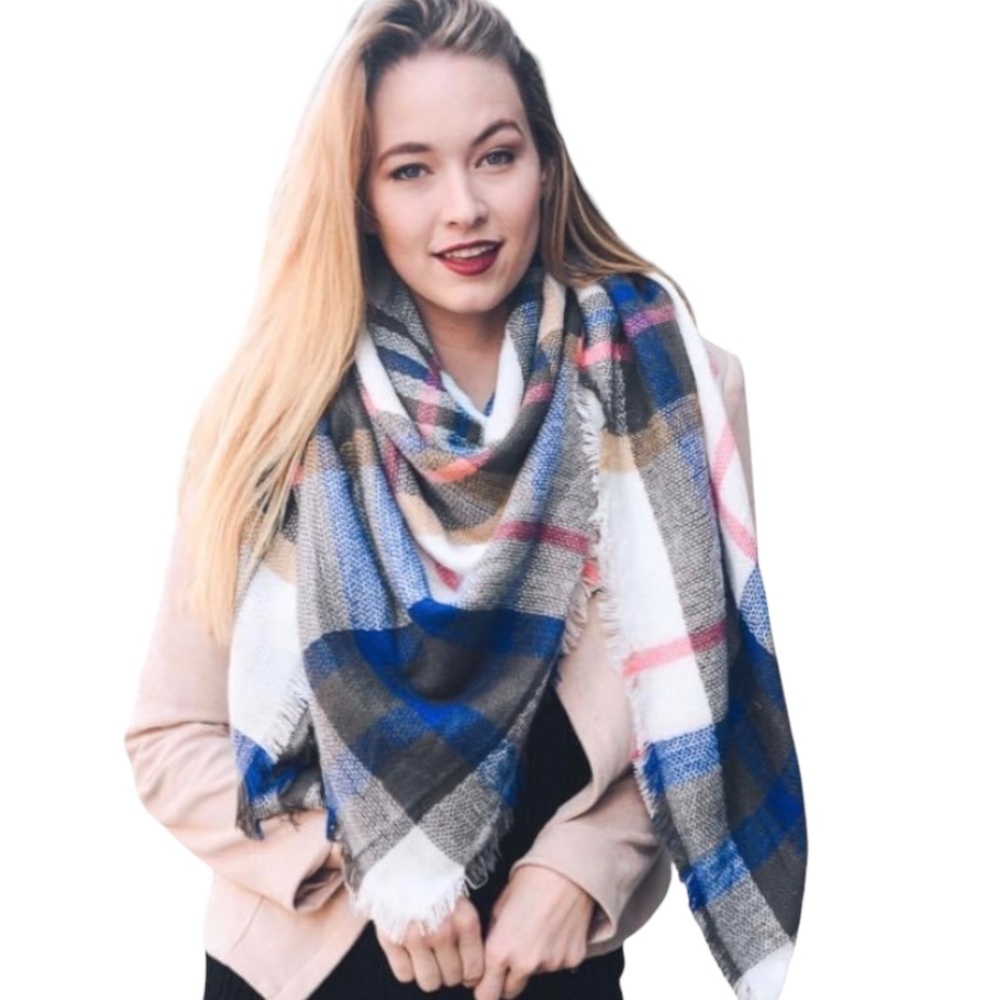 Gorgeous Soft Plaid Blanket Scarf